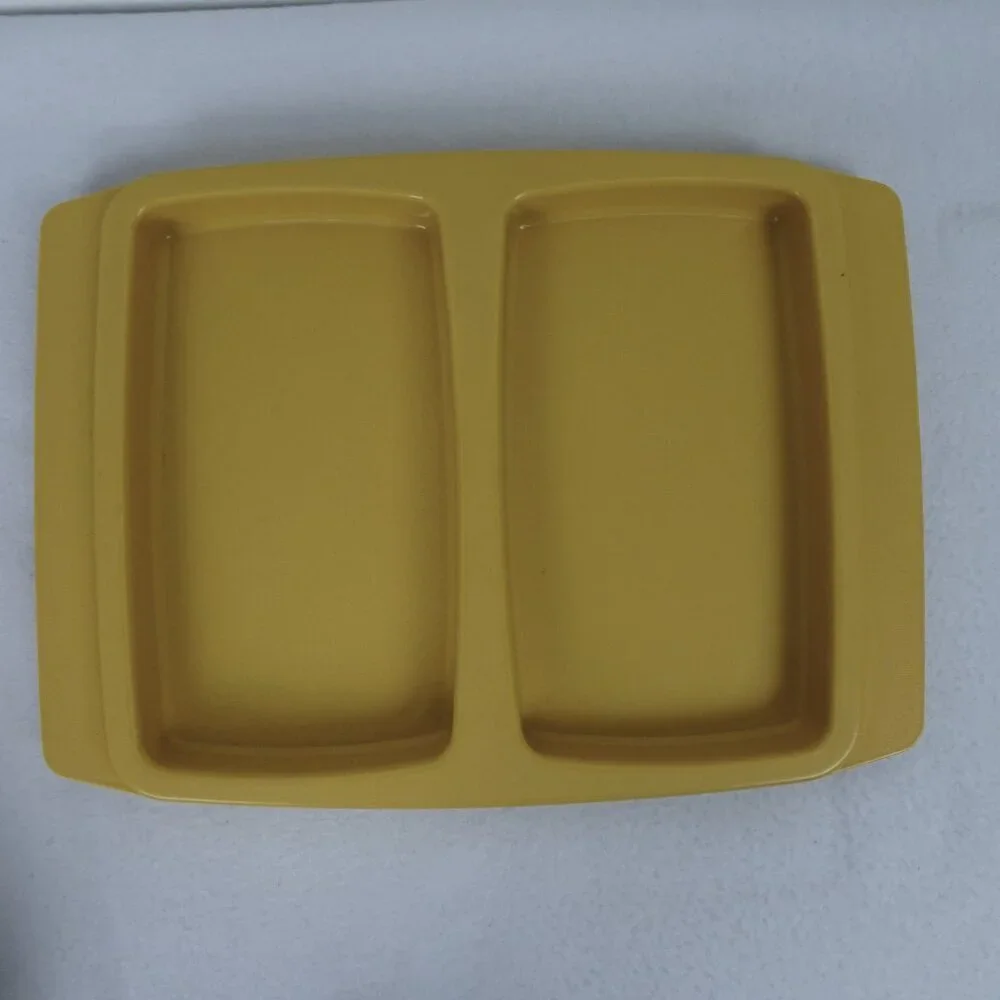 Vintage 1970's Tupperware Double Deli Server Tray #816-2 Harvest Gold